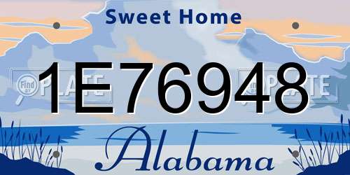 1E76948 Alabama License Plate