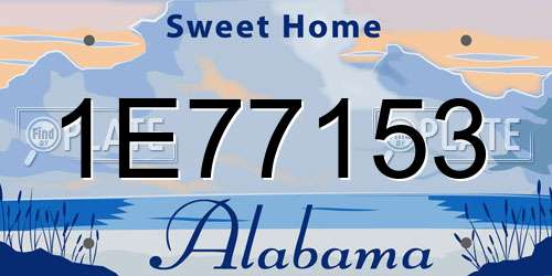 1E77153 Alabama License Plate