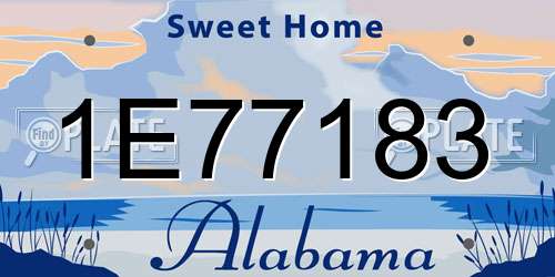 1E77183 Alabama License Plate