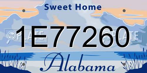 1E77260 Alabama License Plate