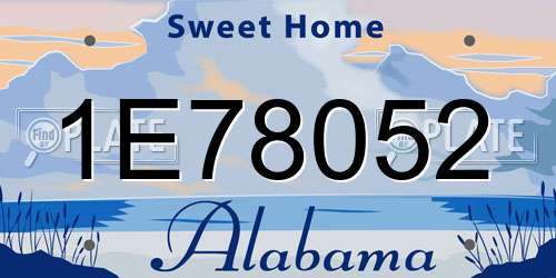 1E78052 Alabama License Plate