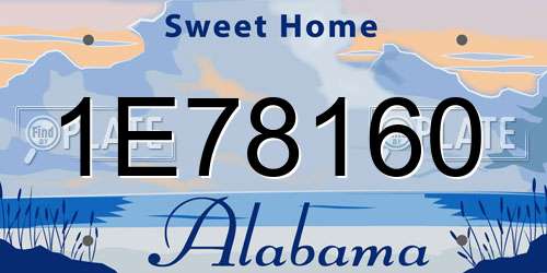 1E78160 Alabama License Plate