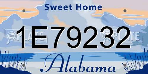 1E79232 Alabama License Plate