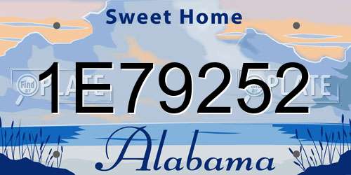 1E79252 Alabama License Plate
