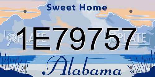 1E79757 Alabama License Plate