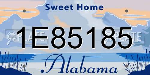 1E85185 Alabama License Plate