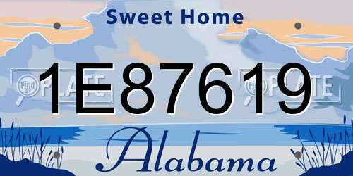 1E87619 Alabama License Plate