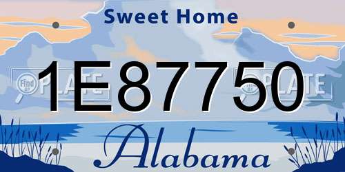 1E87750 Alabama License Plate