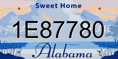 1E87780 Alabama License Plate