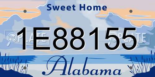 1E88155 Alabama License Plate