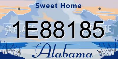 1E88185 Alabama License Plate