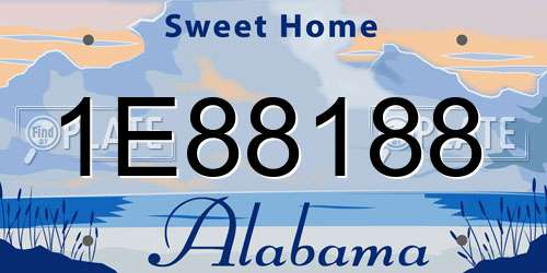 1E88188 Alabama License Plate
