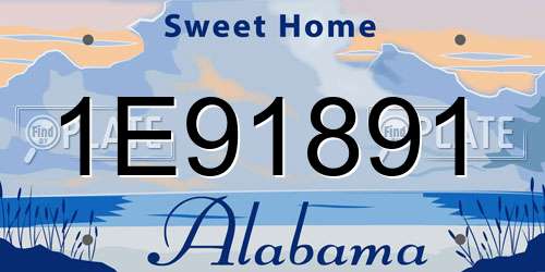1E91891 Alabama License Plate