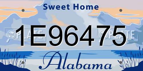 1E96475 Alabama License Plate