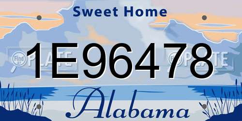 1E96478 Alabama License Plate