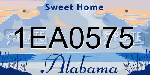 1EA0575 Alabama License Plate
