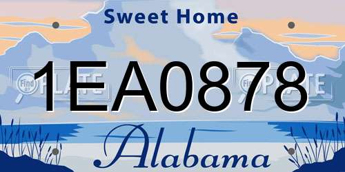 1EA0878 Alabama License Plate