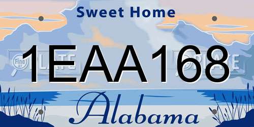 1EAA168 Alabama License Plate