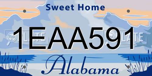 1EAA591 Alabama License Plate