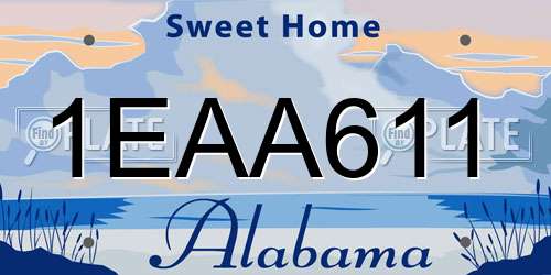 1EAA611 Alabama License Plate