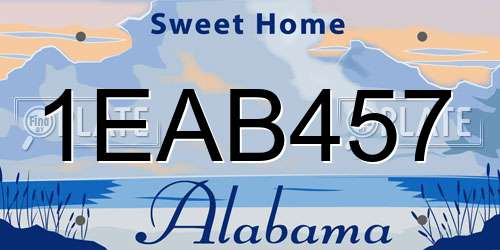 1EAB457 Alabama License Plate
