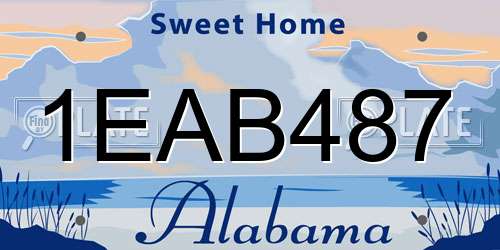 1EAB487 Alabama License Plate