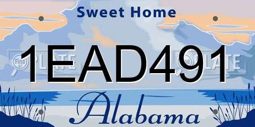 1EAD491 Alabama License Plate