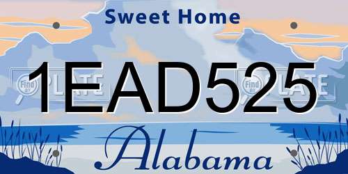 1EAD525 Alabama License Plate