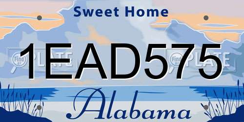 1EAD575 Alabama License Plate