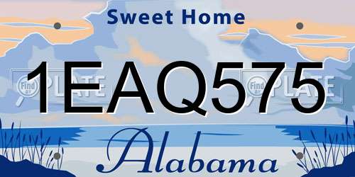 1EAQ575 Alabama License Plate