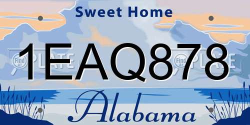 1EAQ878 Alabama License Plate