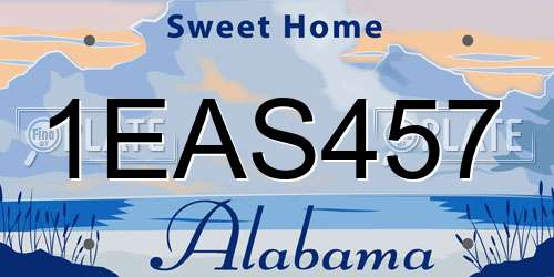 1EAS457 Alabama License Plate