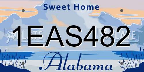 1EAS482 Alabama License Plate