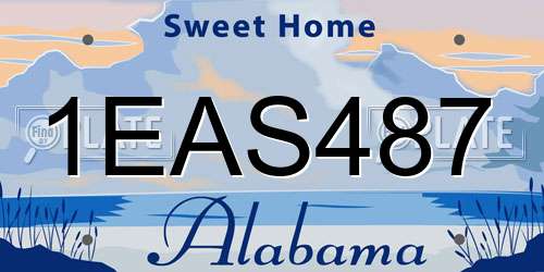 1EAS487 Alabama License Plate