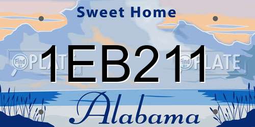 1EB211 Alabama License Plate