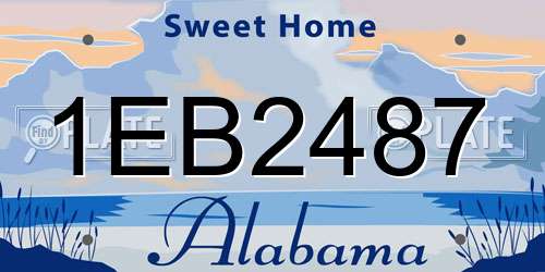 1EB2487 Alabama License Plate