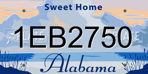 1EB2750 Alabama License Plate
