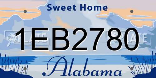 1EB2780 Alabama License Plate