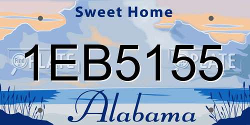 1EB5155 Alabama License Plate