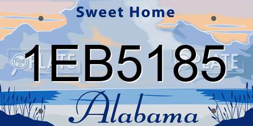 1EB5185 Alabama License Plate