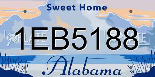 1EB5188 Alabama License Plate