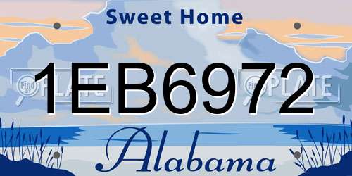 1EB6972 Alabama License Plate