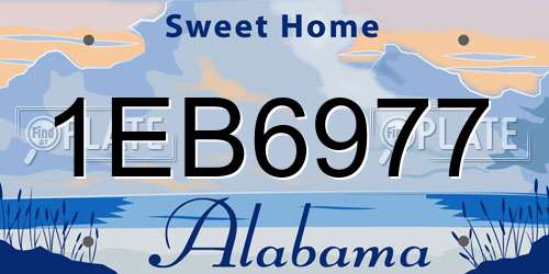 1EB6977 Alabama License Plate