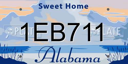 1EB711 Alabama License Plate