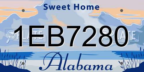 1EB7280 Alabama License Plate