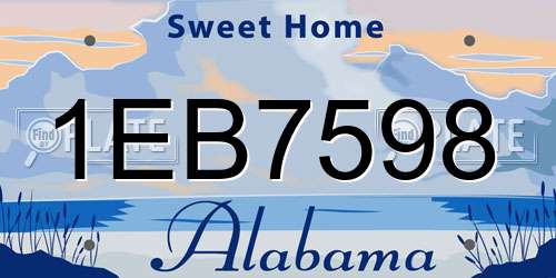 1EB7598 Alabama License Plate