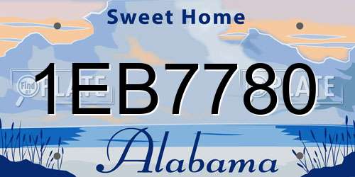 1EB7780 Alabama License Plate