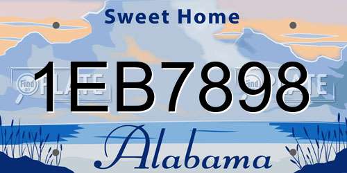 1EB7898 Alabama License Plate