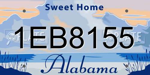 1EB8155 Alabama License Plate