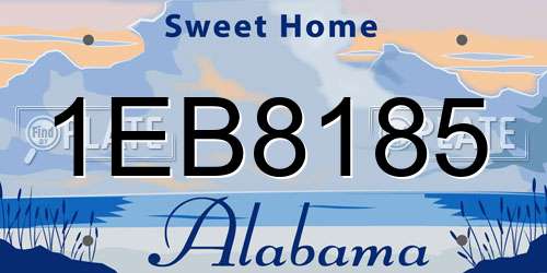1EB8185 Alabama License Plate